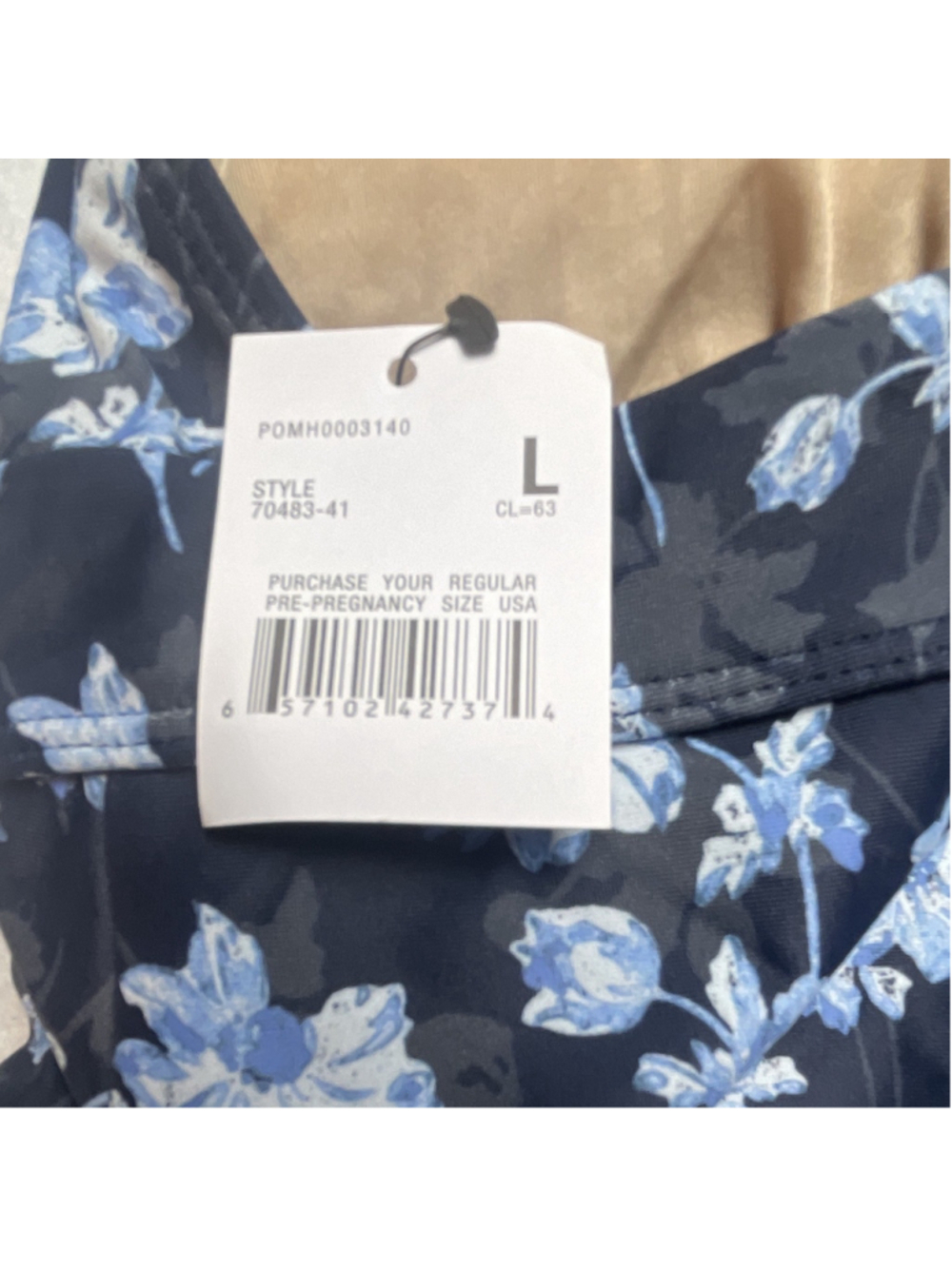 A Pea in the Pod Maternity One-Piece Swimsuit L Navy Blue Floral Underwire G - Picture 4 of 10